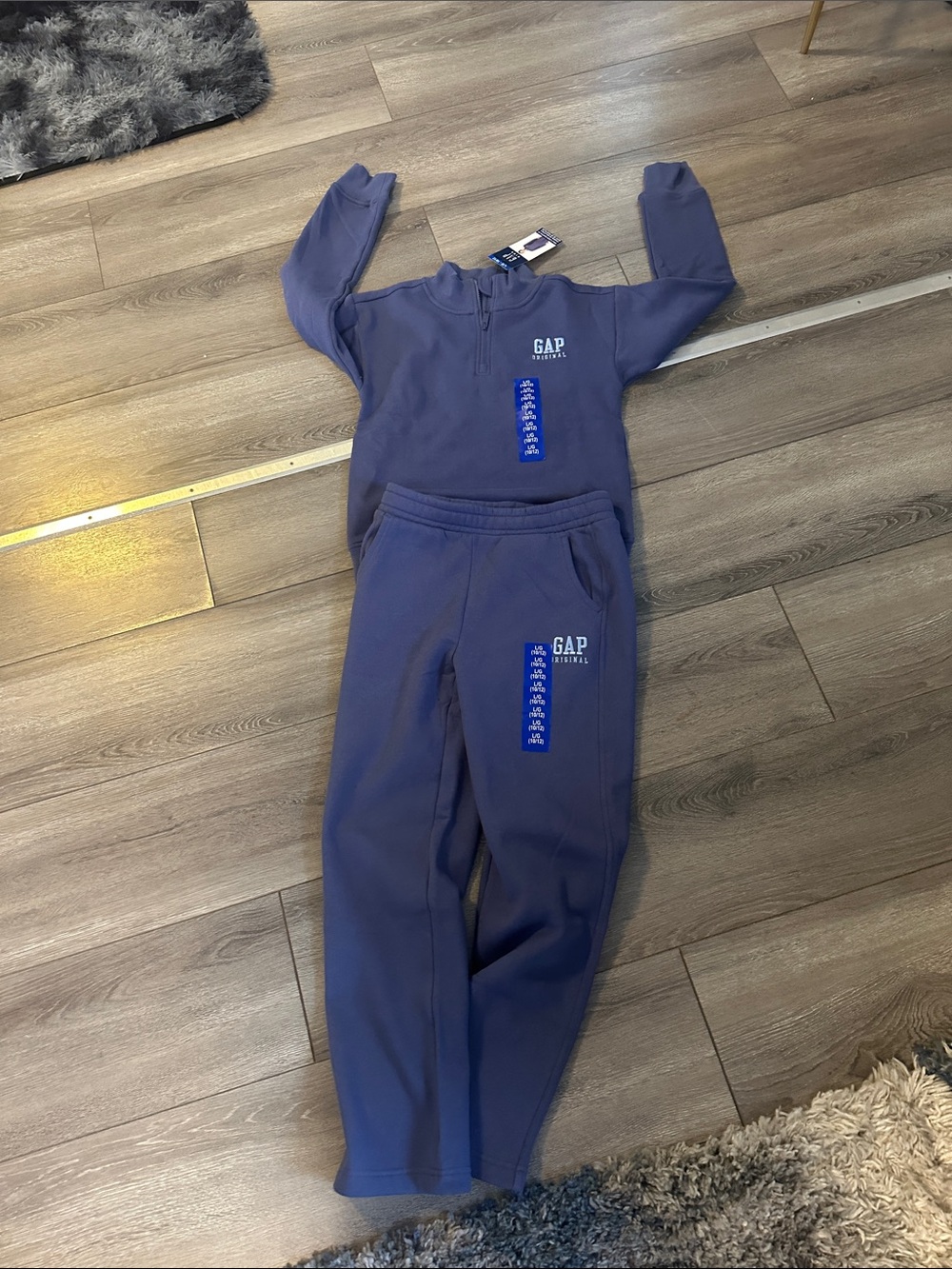 New GAP Purple-Blue Half-Zip Pullover with Matching Joggers size 10-12